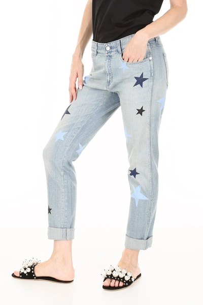 Shop Stella Mccartney Star Print Jeans In Light Blue