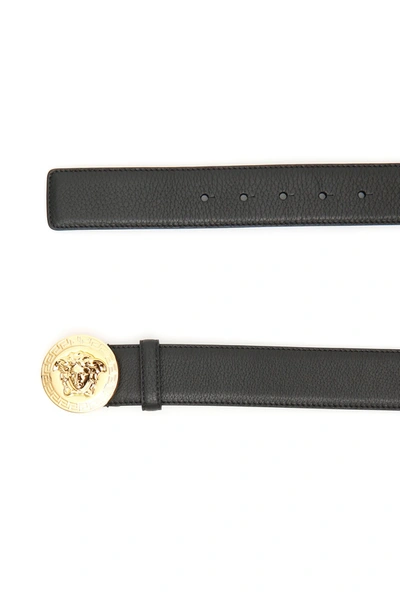 Shop Versace Medusa Buckle Belt In Black Oro