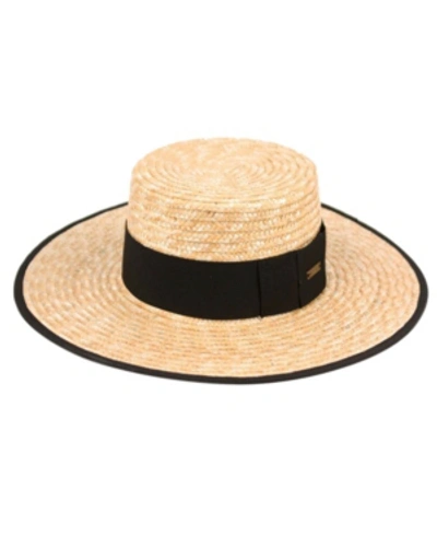 Epoch Hats Company Angela & William Braid Natural Straw Women's Boater Hat In Natural