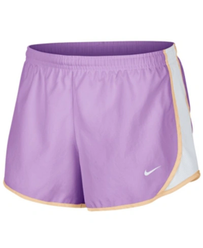 Shop Nike Big Girls Dri-fit Dry Tempo Running Shorts In Violet Star