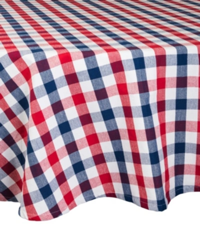 Shop Design Imports Check Tablecloth 70" Round In Red