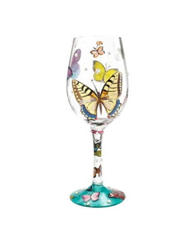Shop Enesco Lolita Butterfly Wishes Wine Glass In Multi
