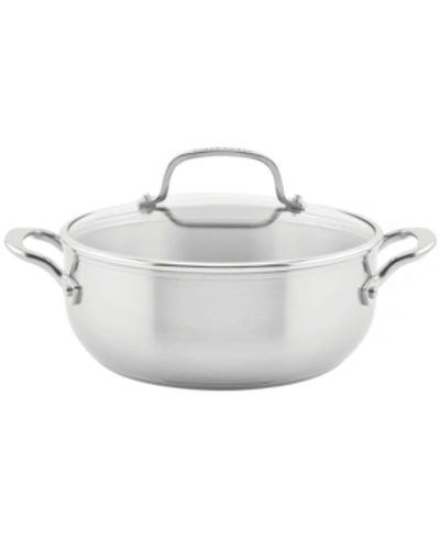 Kitchenaid 3-ply Base Stainless Steel Induction Casserole With Lid In Brushed Stainless Steel