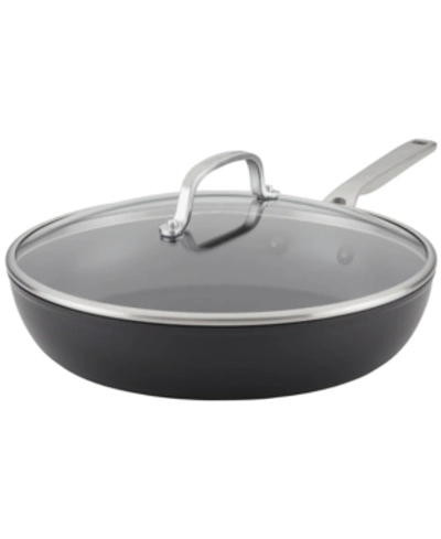 Shop Kitchenaid Hard-anodized Induction Nonstick Frying Pan With Lid, 12.25", Matte Black