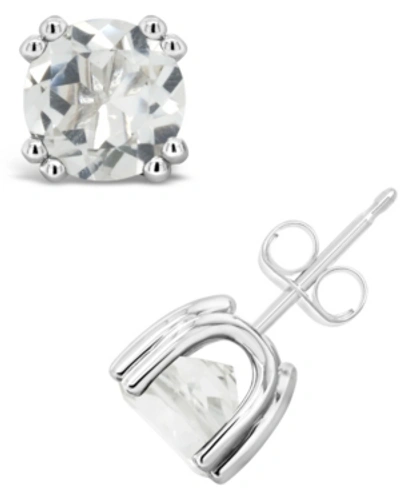 Macy's Citrine (2-1/2 Ct. T.w.) Stud Earrings In Sterling Silver (also Available In White Topaz) In White Topaz