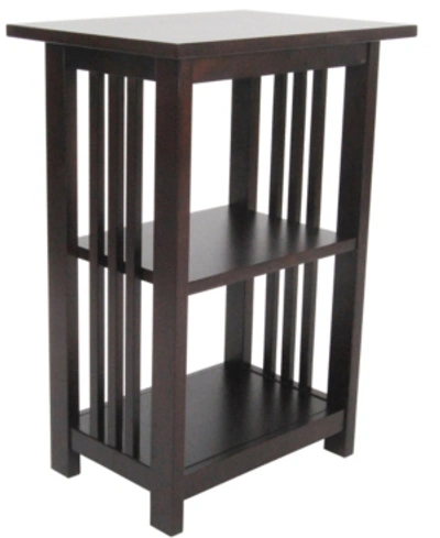 Alaterre Furniture Mission 2 Shelf End Table, Espresso In Espresso