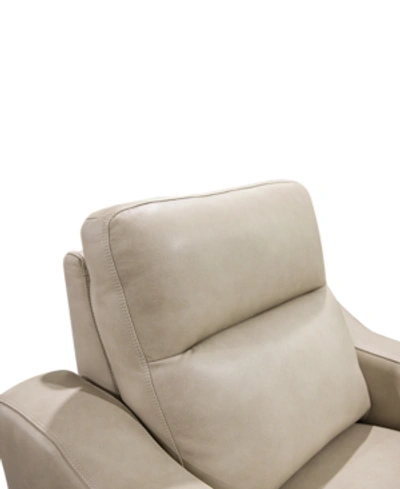 Shop Mwhome Gabrine Leather Power Recliner, Created For Macy's In Ivory