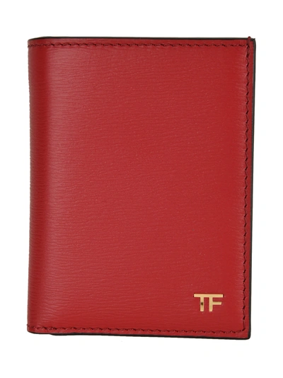 Shop Tom Ford Bifold Cardholder In Red