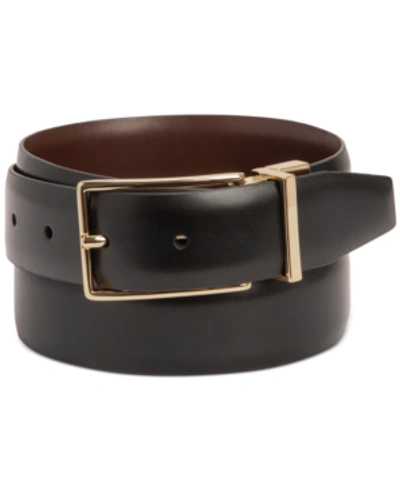 Shop Alfani Men's Reversible Faux-leather Belt, Created For Macy's In Black/brown