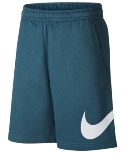 Shop Nike Sportswear Club Fleece Logo Shorts In Ash Green