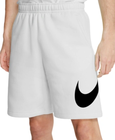 Shop Nike Sportswear Club Fleece Logo Shorts In White