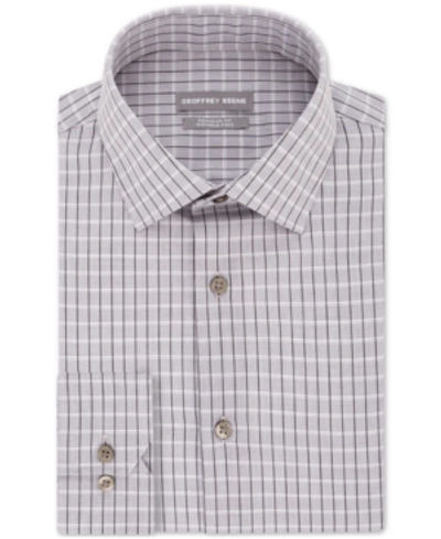 Shop Geoffrey Beene Men's Classic/regular Fit Non-iron Dress Check Dress Shirt In Metal Grey