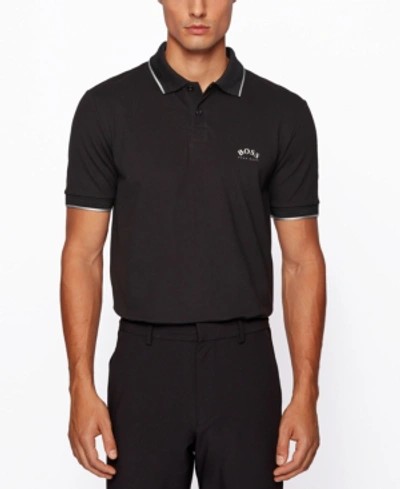 Shop Hugo Boss Boss Men's Paul Curved Slim-fit Polo Shirt In Black