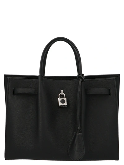 Shop Lanvin Bogey Midi Bag In Black