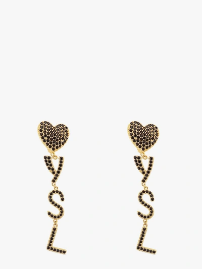 Shop Saint Laurent Earrings In Gold