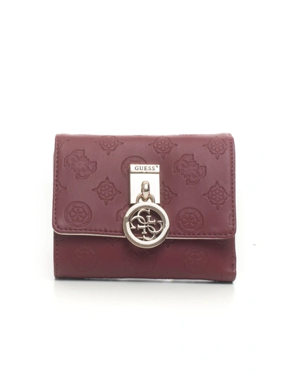 Shop Guess Ninnette Wallet Small Size Red Polyester Woman