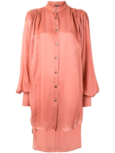 Shop Ann Demeulemeester Oversized Gathered Shirt In Pink