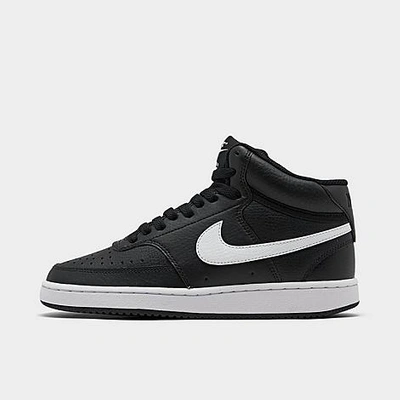 Shop Nike Women's Court Vision Mid Casual Shoes In Black