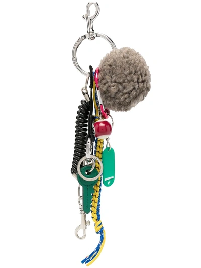 Shop Dolce & Gabbana Multi-charm Keyring In Grey