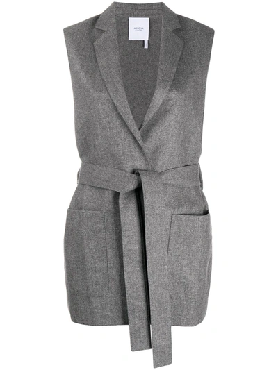 Shop Agnona Belted Cashmere Waistcoat In Grey