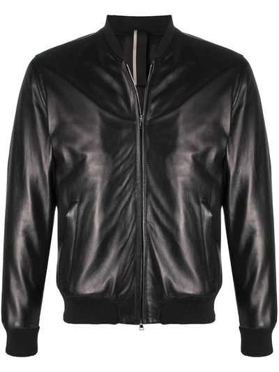 Shop Low Brand Classic Leather Jacket In Black
