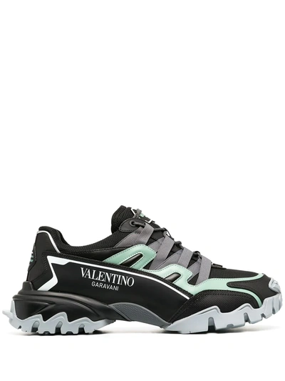 Shop Valentino Climbers Low-top Sneakers In Black