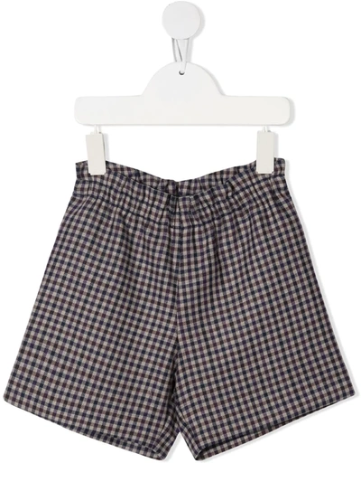 Shop Bonpoint Gingham-check Shorts In Purple