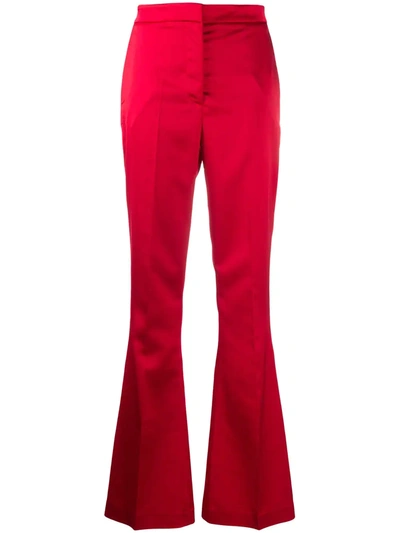 Shop Manuel Ritz High-waisted Flared Trousers In Red