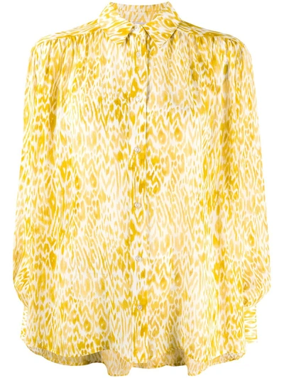 Shop Anine Bing Leopard Print Shirt In Yellow