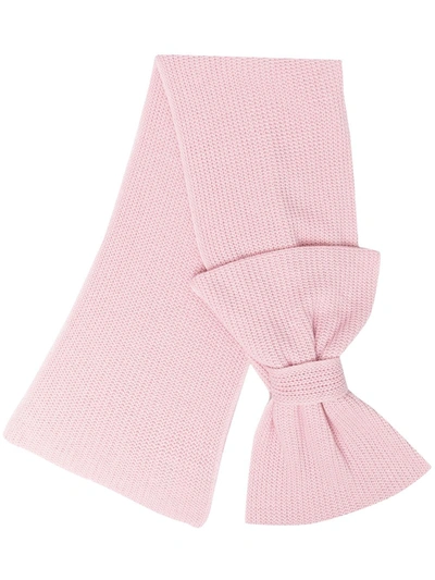 Shop Red Valentino Oversized Bow Knit Scarf In Pink