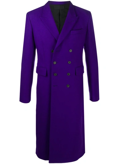 Shop Haider Ackermann Double-breasted Long-line Coat In Purple