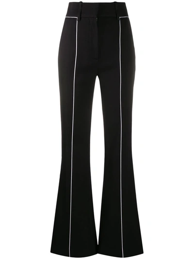 Shop Givenchy Contrast-trim Flared Trousers In Black