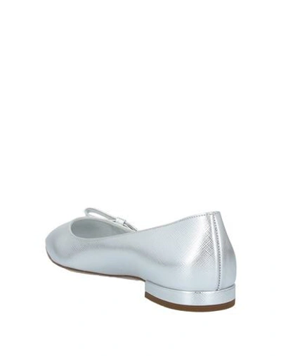 Shop Prada Ballet Flats In Silver