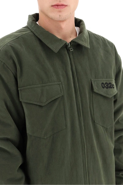 Shop 032c Military Shirt With Fleece In Green