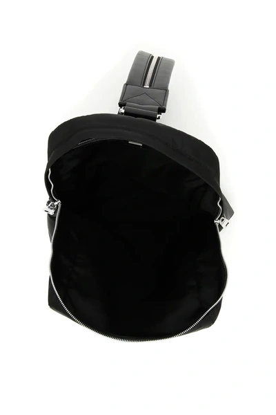 Shop Dolce & Gabbana Nylon Backpack With Logo Patch In Black,white