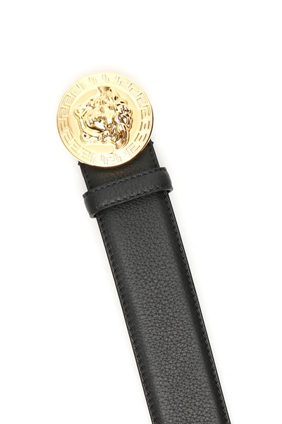 Shop Versace Medusa Buckle Belt In Black