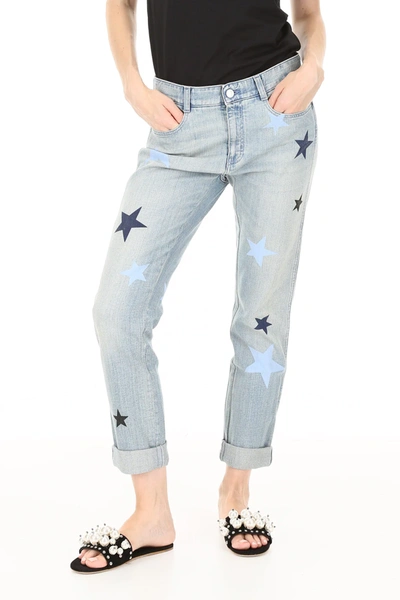 Shop Stella Mccartney Star Print Jeans In Blue,light Blue