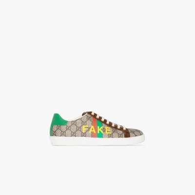 Shop Gucci 'ace' Sneakers In Brown