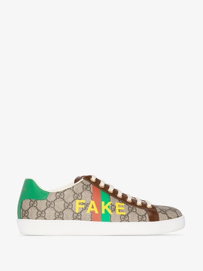 Shop Gucci 'ace' Sneakers In Brown