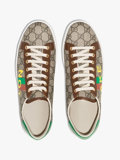 Shop Gucci 'ace' Sneakers In Brown