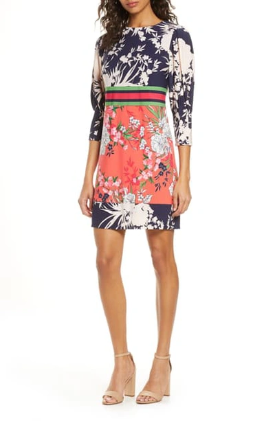 Shop Vince Camuto Mixed Floral Shift Dress In Pink Multi