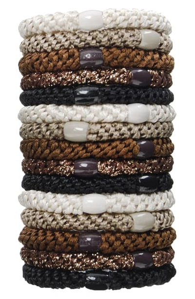 L Erickson Grab & Go Set Of 15 Ponytail Holders In Daily Neutral