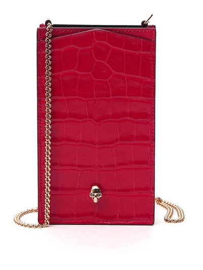 Shop Alexander Mcqueen Red Leather Cover