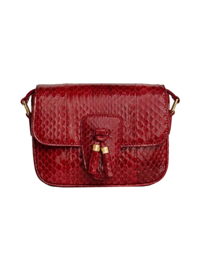 Shop Celine Red Snake Skin Shoulder Bag