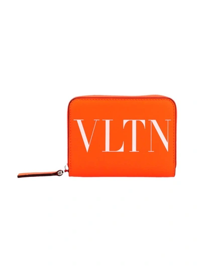 Shop Valentino Orange Leather Wallet