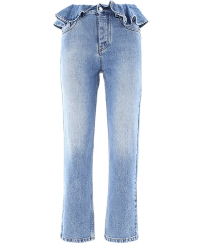 Shop Msgm Light Blue Cotton Jeans