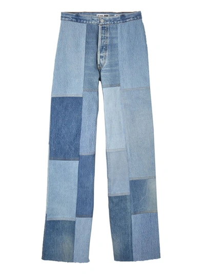 Shop Re/done The Amina Patch Denim Pants In Blue