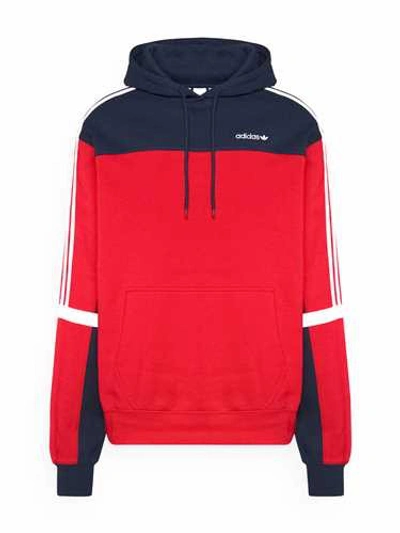 Shop Adidas Originals Red Hoodie 'classics' Sweatshirt