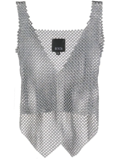 Shop Bevza Bead-embellished Vest In Grey