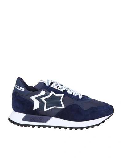 Shop Atlantic Stars Draco Sneakers In Nylon And Suede Color Blue